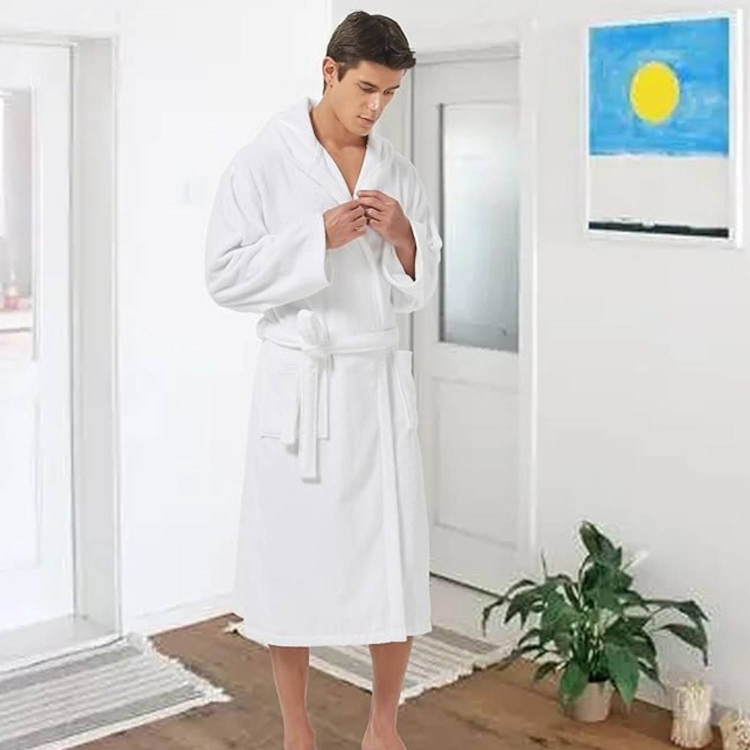 Mens Terry Cloth Robe (Black)
