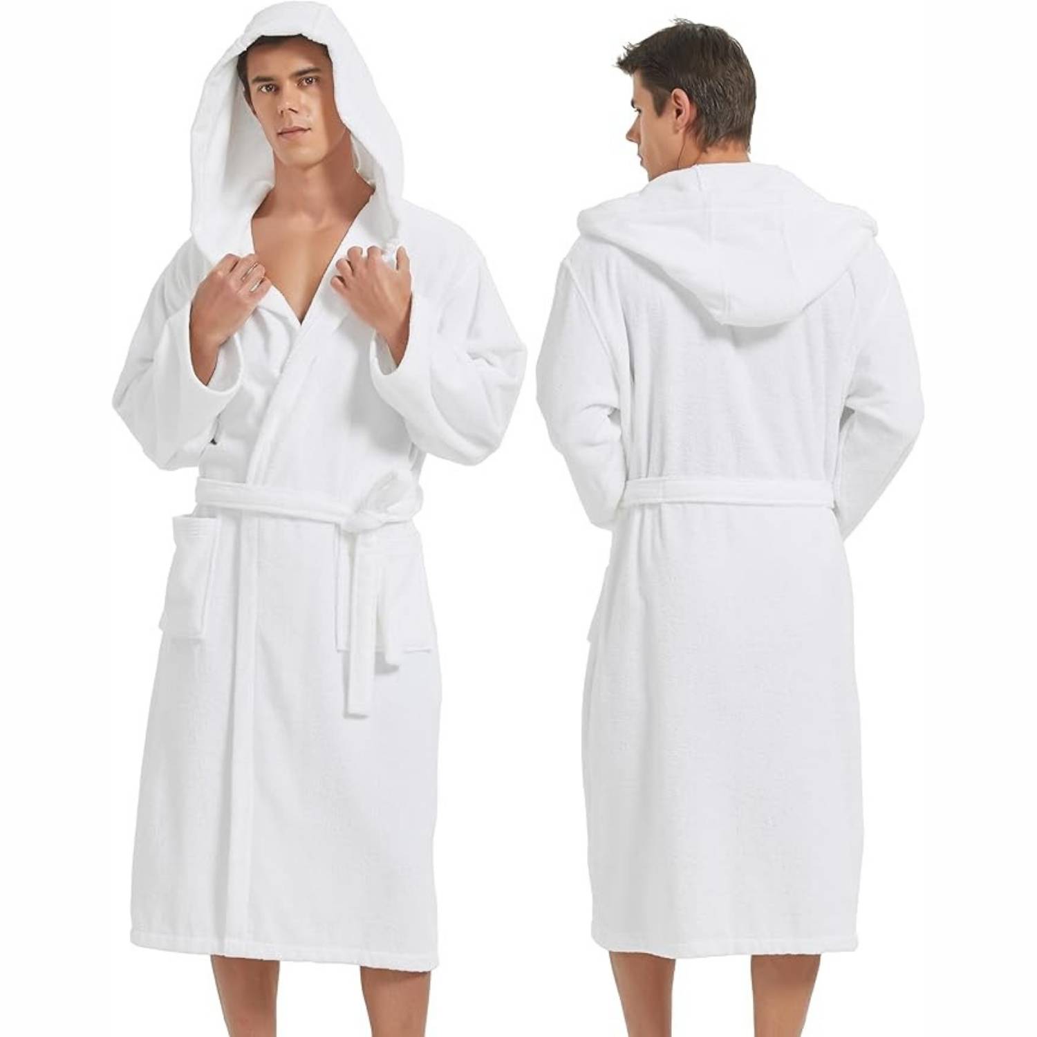 Mens Terry Cloth Robe (Black): image 8