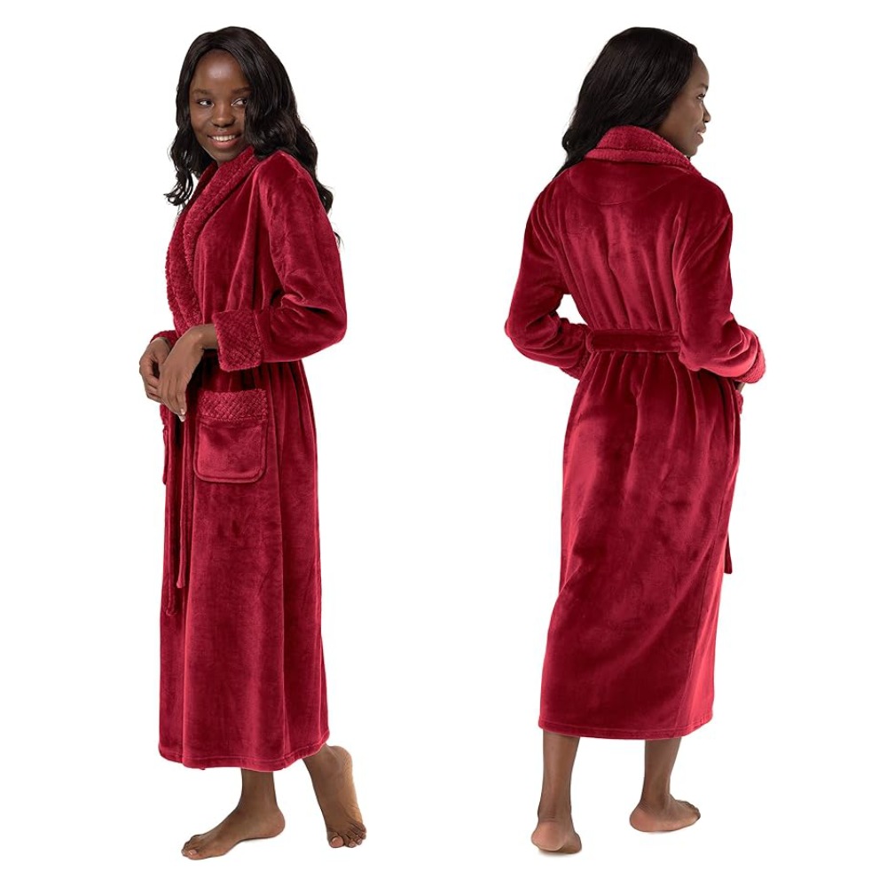 Ladies Fleece Bathrobes (Gray): image 3