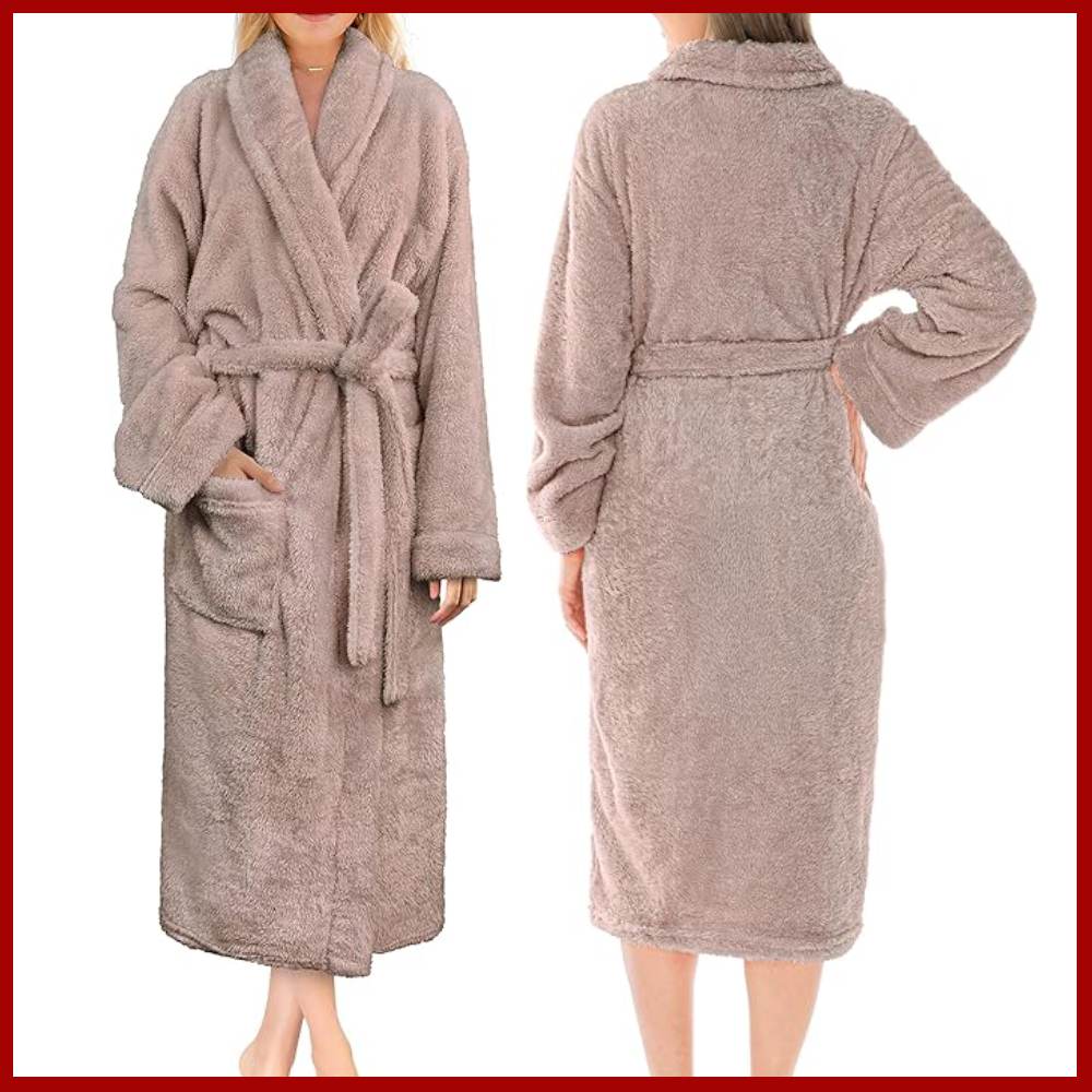 Ladies Fluffy Robe (Wine)