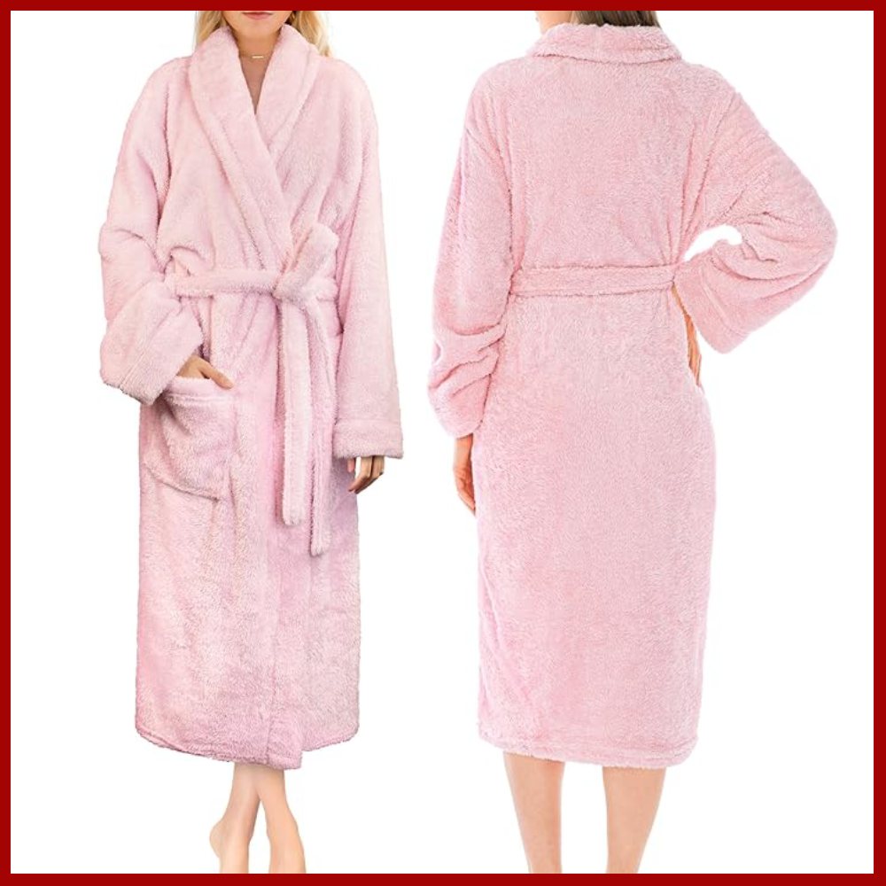 Ladies Fluffy Robe (Wine)