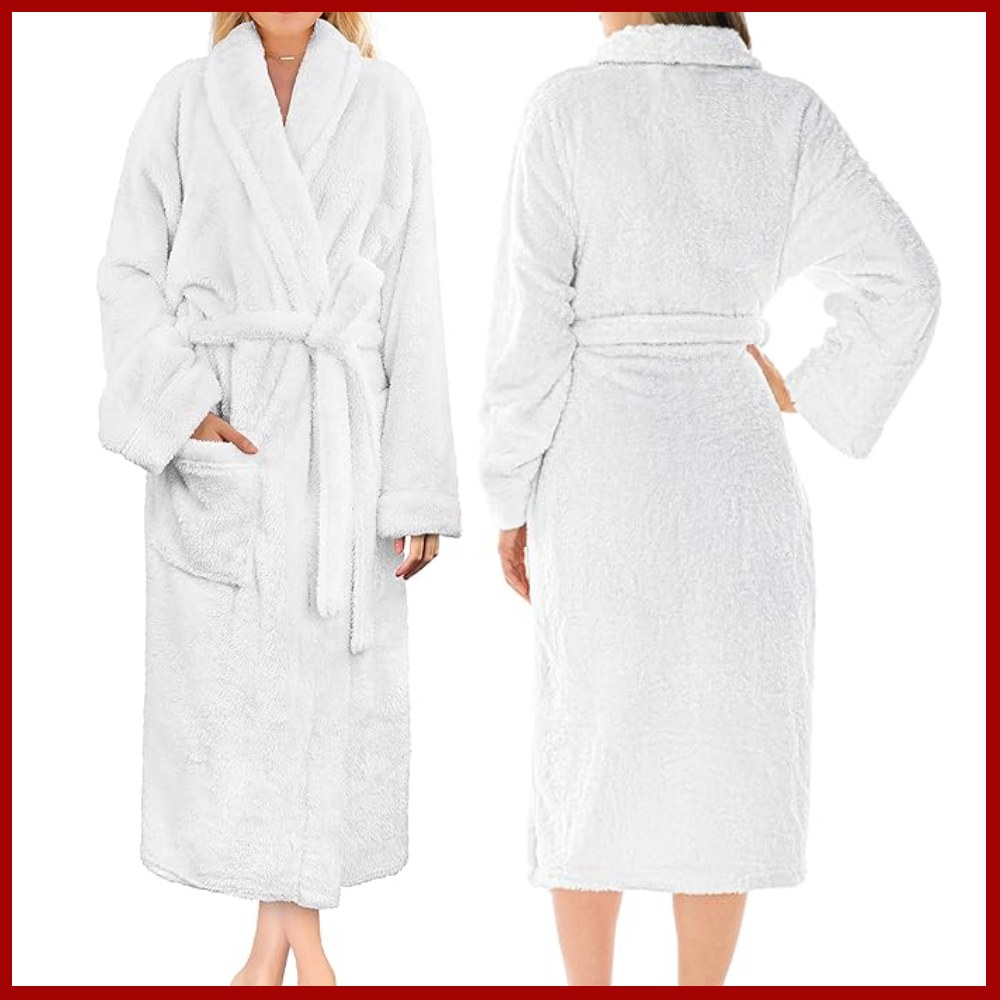 Ladies Fluffy Robe (Wine)